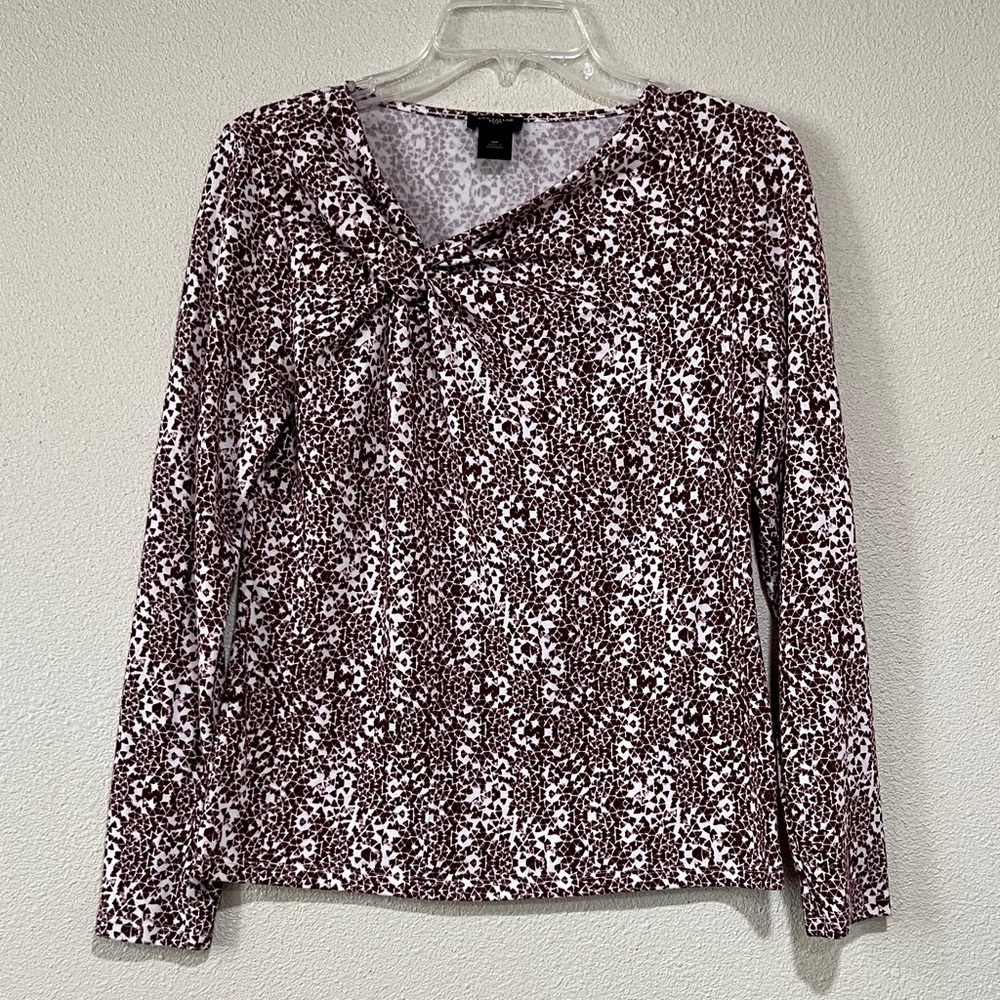 Ann Taylor Abstract Print Long Sleeve Top